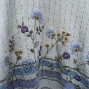 Alfred Dunner Romantic Quarter Zip Floral Sweater